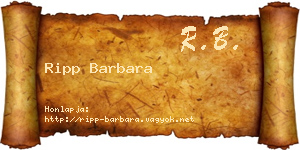 Ripp Barbara névjegykártya